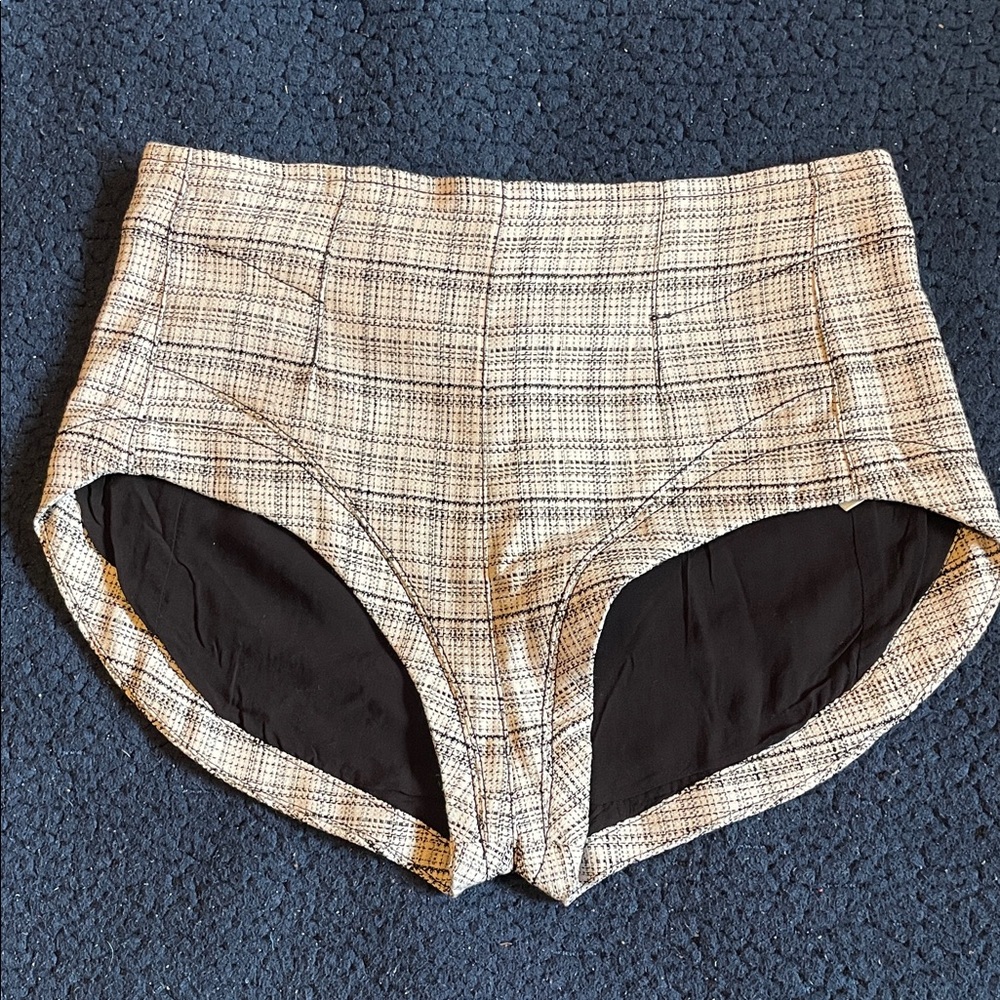 NWOT Free People Black and White high waisted Tweed Shorts
